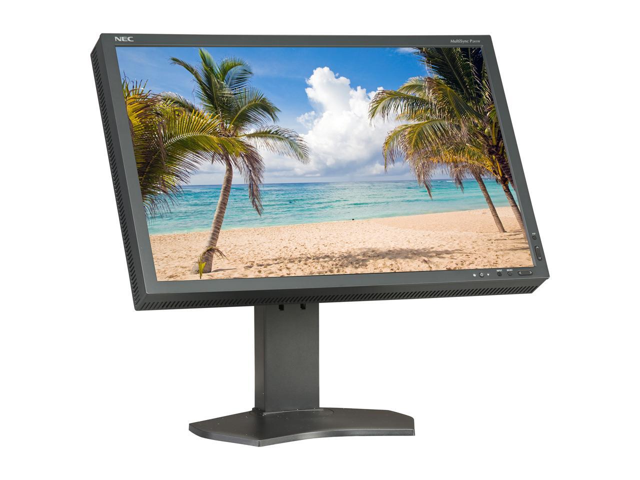 NEC Display Solutions MultiSync P241W-BK Black 24.1" 8ms Pivot, Swivel ...