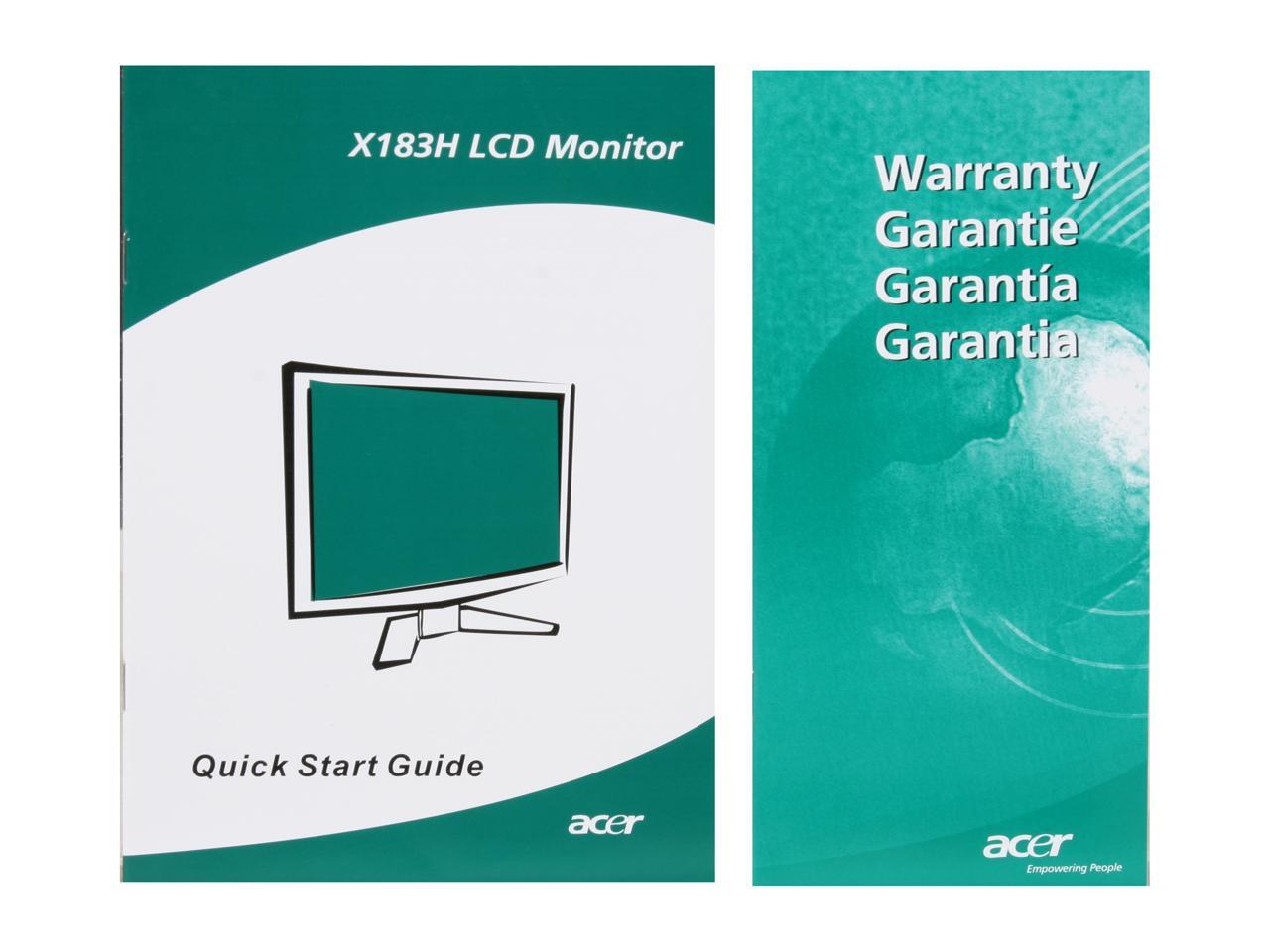 Acer X183hb 18 5 1366 X 768 D Sub Lcd Monitor Newegg Com