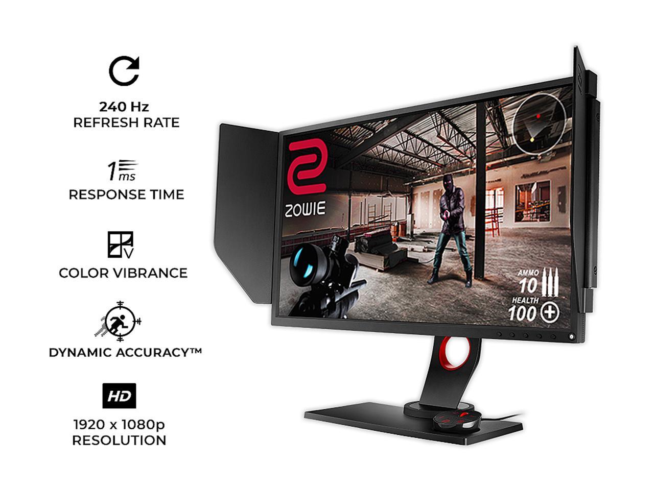 Open Box Benq Zowie Xl2546 25 Actaul Size 24 5 1080p 1ms Gtg 240hz Esports Gaming Monitor Dyac S Switch Shield Black Equalizer Color Vibrance Height Adjustable Vesa Ready Newegg Com