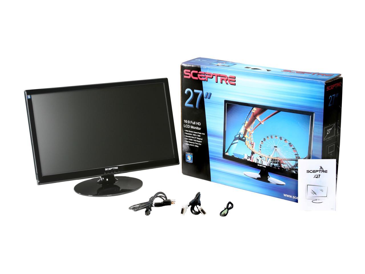 SCEPTRE X270W1080P Black 27" 2ms HDMI Widescreen LCD Monitor 400 cd/m2