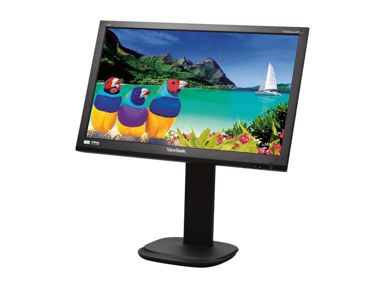 ViewSonic VG2436wmLED Black 24" Full HD Height,Swivel &Pivot
