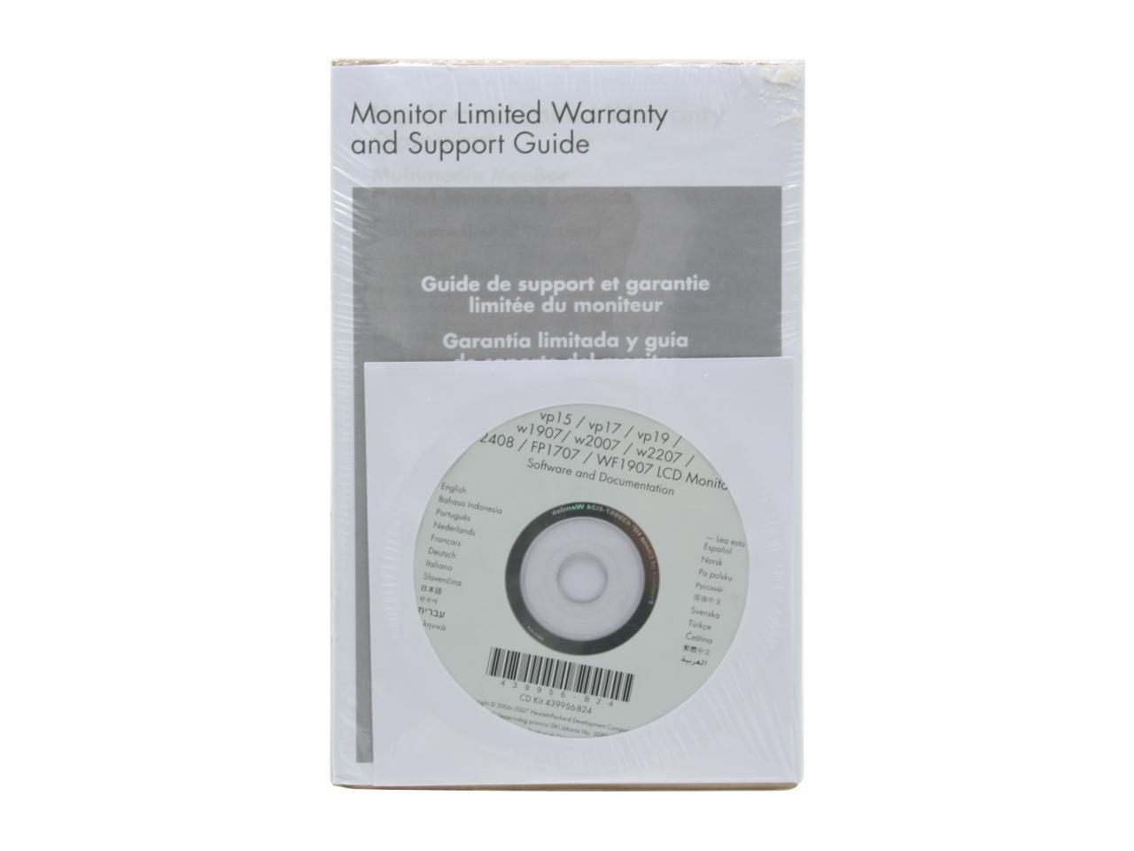 HP w1907 BlackSilver 19" 5ms Widescreen LCD Monitor