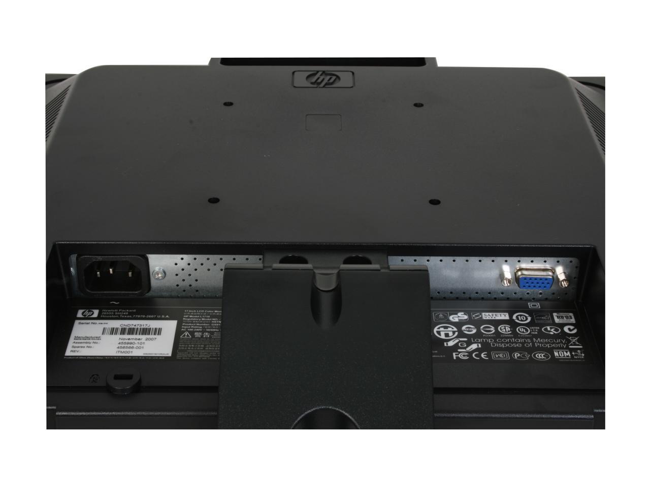 HP 17" Active Matrix, TFT LCD SXGA LCD Monitor 5 ms 1280 x 1024 DSub