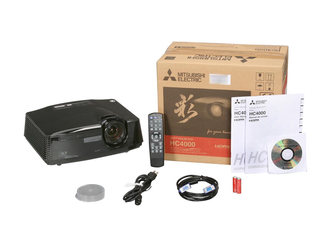 Mitsubishi HC4000 1080P 1920x1080 1300 Lumens Home Theater DLP