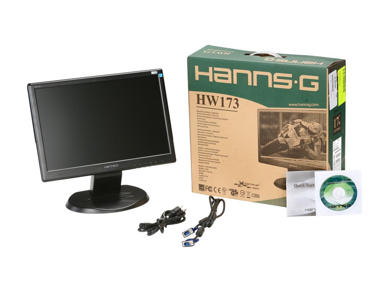 HannsG HW173ABB Black 17" 5ms Widescreen LCD Monitor 250 cd/m2 6001