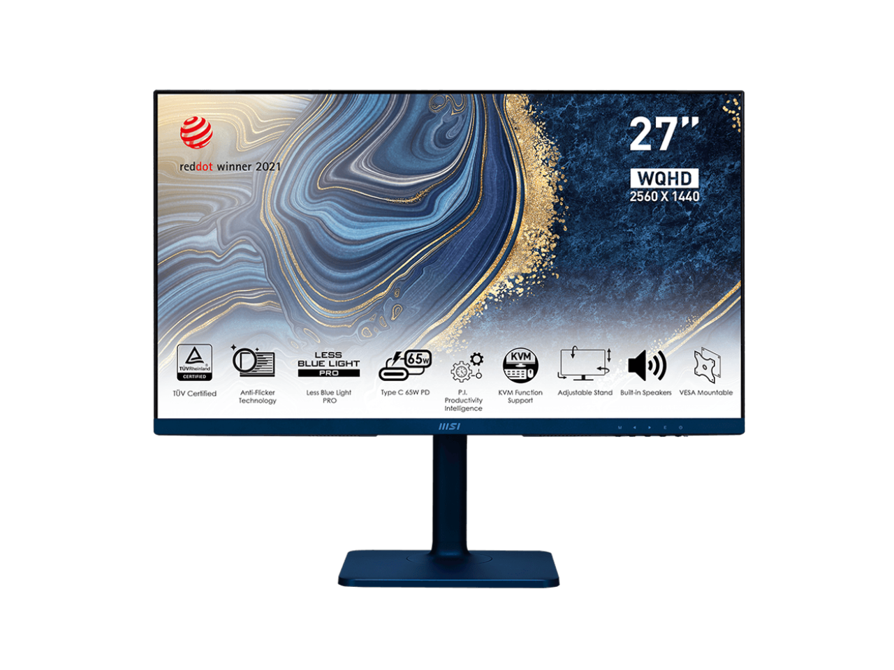 MSI 27" 75 Hz IPS QHD IPS Monitor 5 ms (GTG) 2560 x 1440 (2K) Flat Panel Modern MD272QP