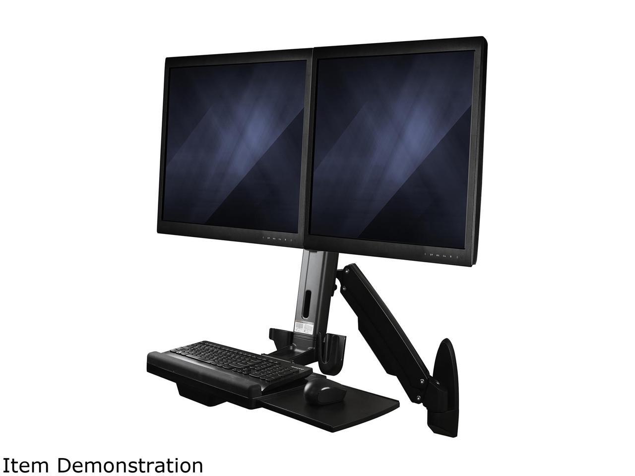 StarTech WALLSTS2 Sit Stand Dual Monitor Arm For 2 x 24in Monitors