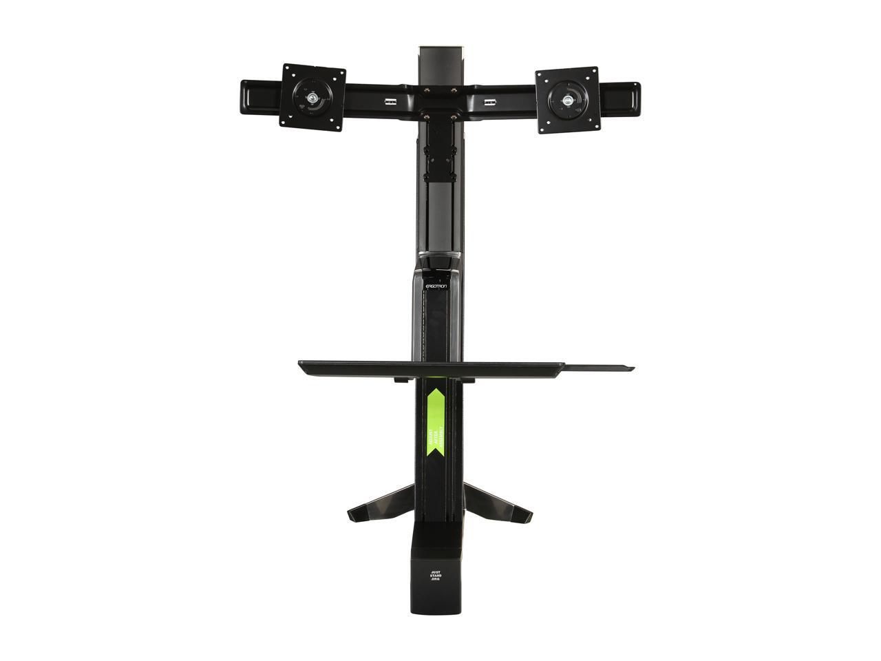 Ergotron 33341200 Black WorkFitS, Dual Monitor SitStand Workstation