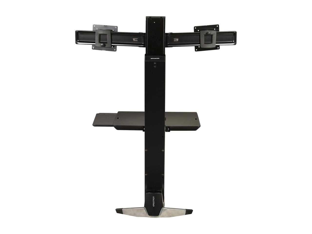 Ergotron 33341200 Black WorkFitS, Dual Monitor SitStand Workstation