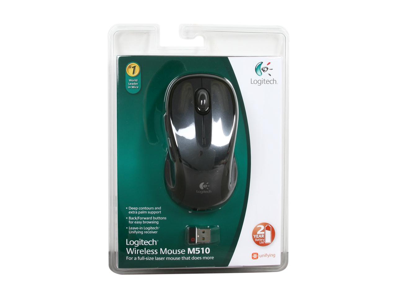flov kløft diskret Logitech M510 Wireless Computer Mouse for PC with USB Unifying Receiver -  Black - Newegg.com