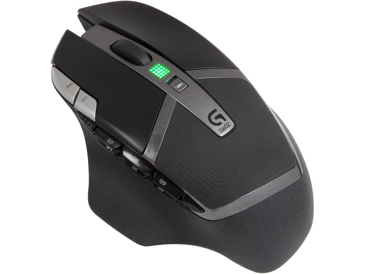 Up to 2500 DPI G602 Lag-Free Wireless Gaming Mouse  11 Programmable Buttons 