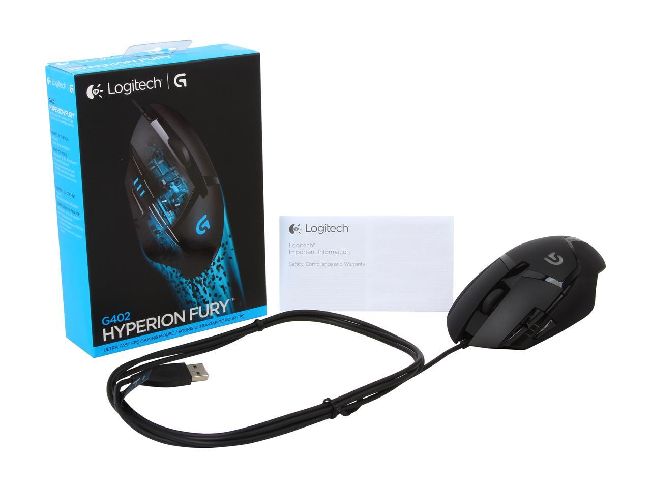 Logitech G402 910 Black Wired Optical Hyperion Fury Fps Gaming Mouse With High Speed Fusion Engine Newegg Com