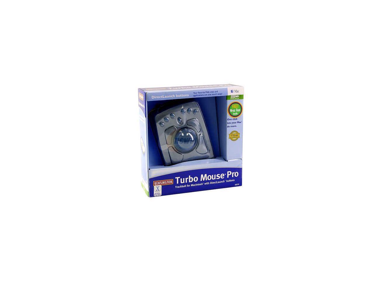 Open Box Kensington Turbo Mouse Pro 64214 Silver Trackball TrackBall