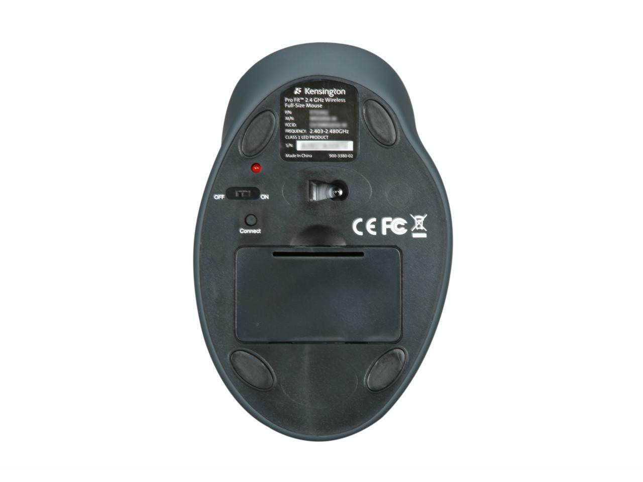Kensington Pro Fit Black 2.4 GHz Wireless FullSize Mouse