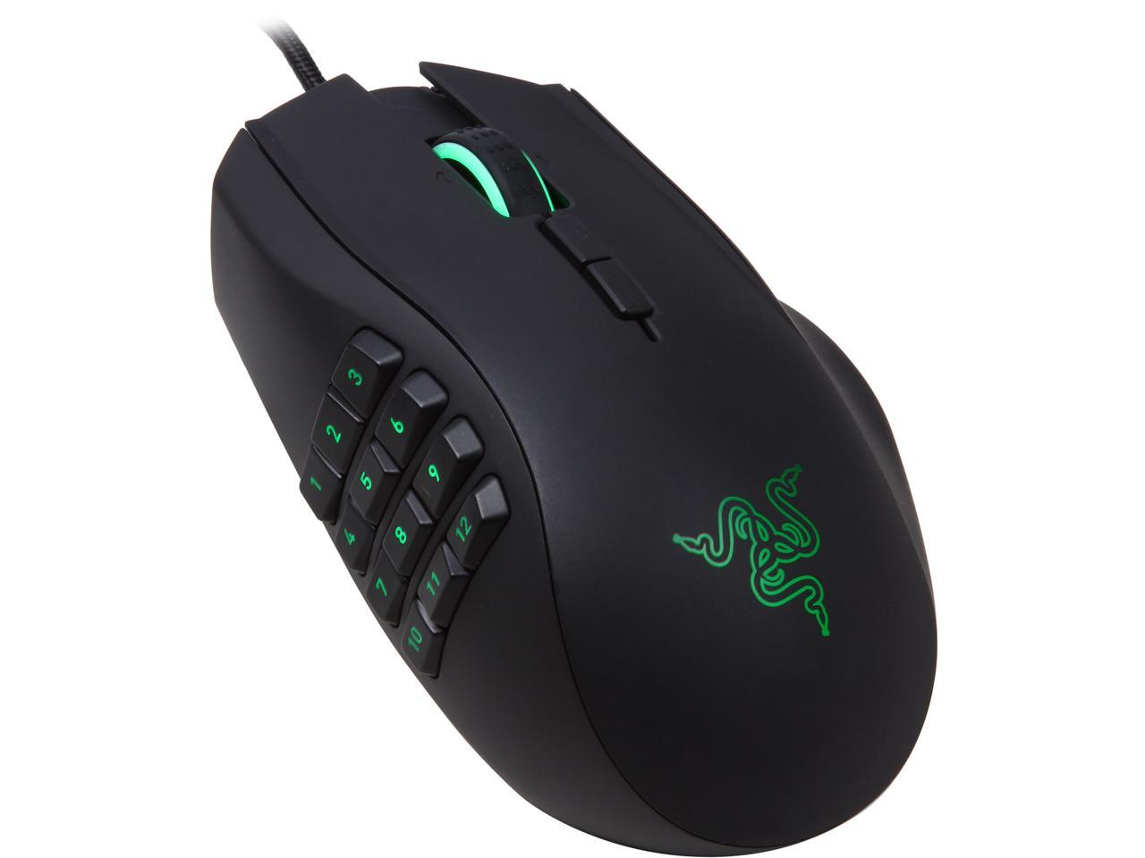 Refurbished: RAZER Naga 2014 Black Wired Laser Expert MMO Gaming Mouse -