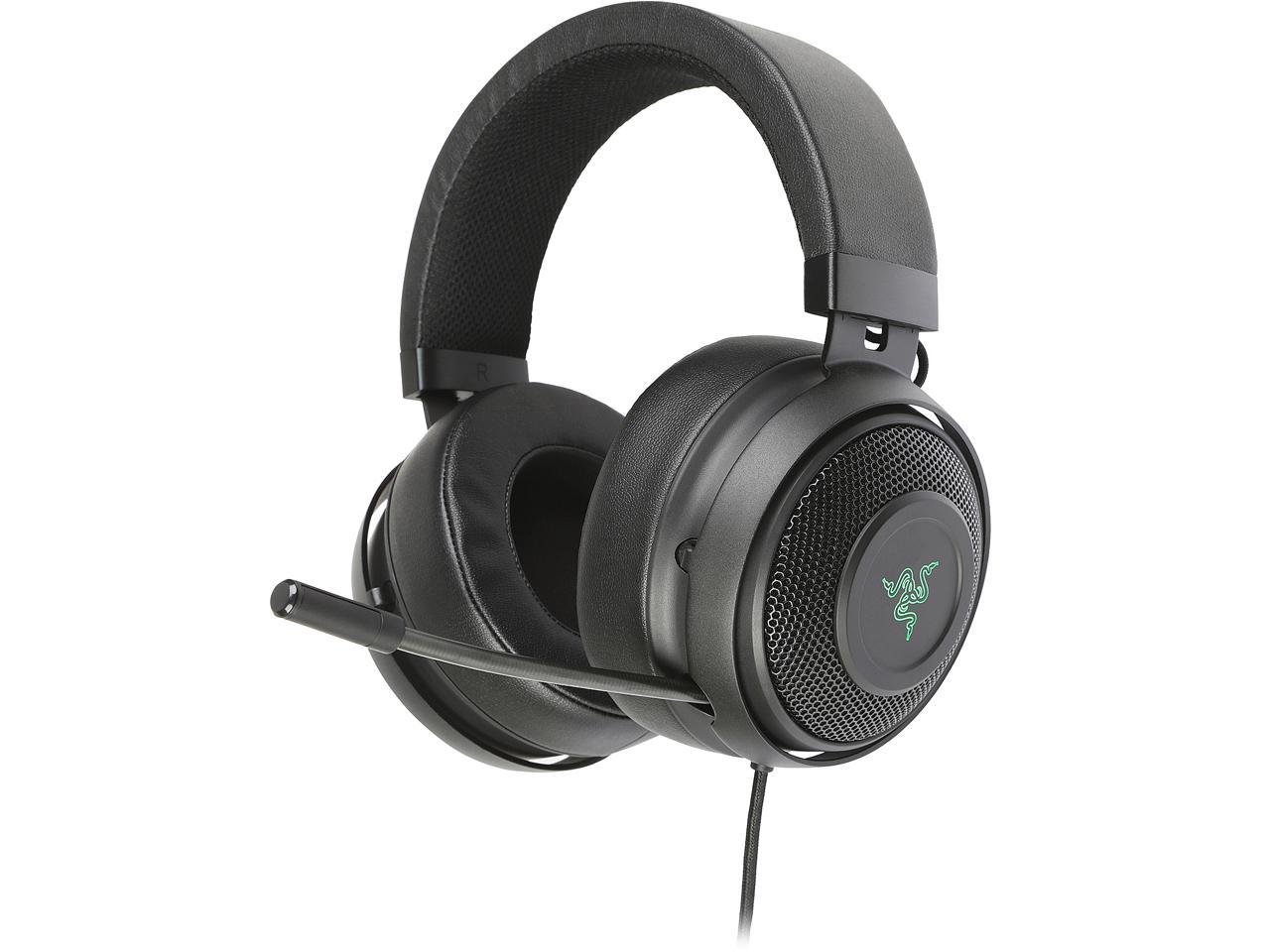 Razer Kraken 7 1 Chroma V2 Usb Gaming Headset 7 1 Surround Sound With Retractable Digital Microphone And Chroma Lighting Newegg Com
