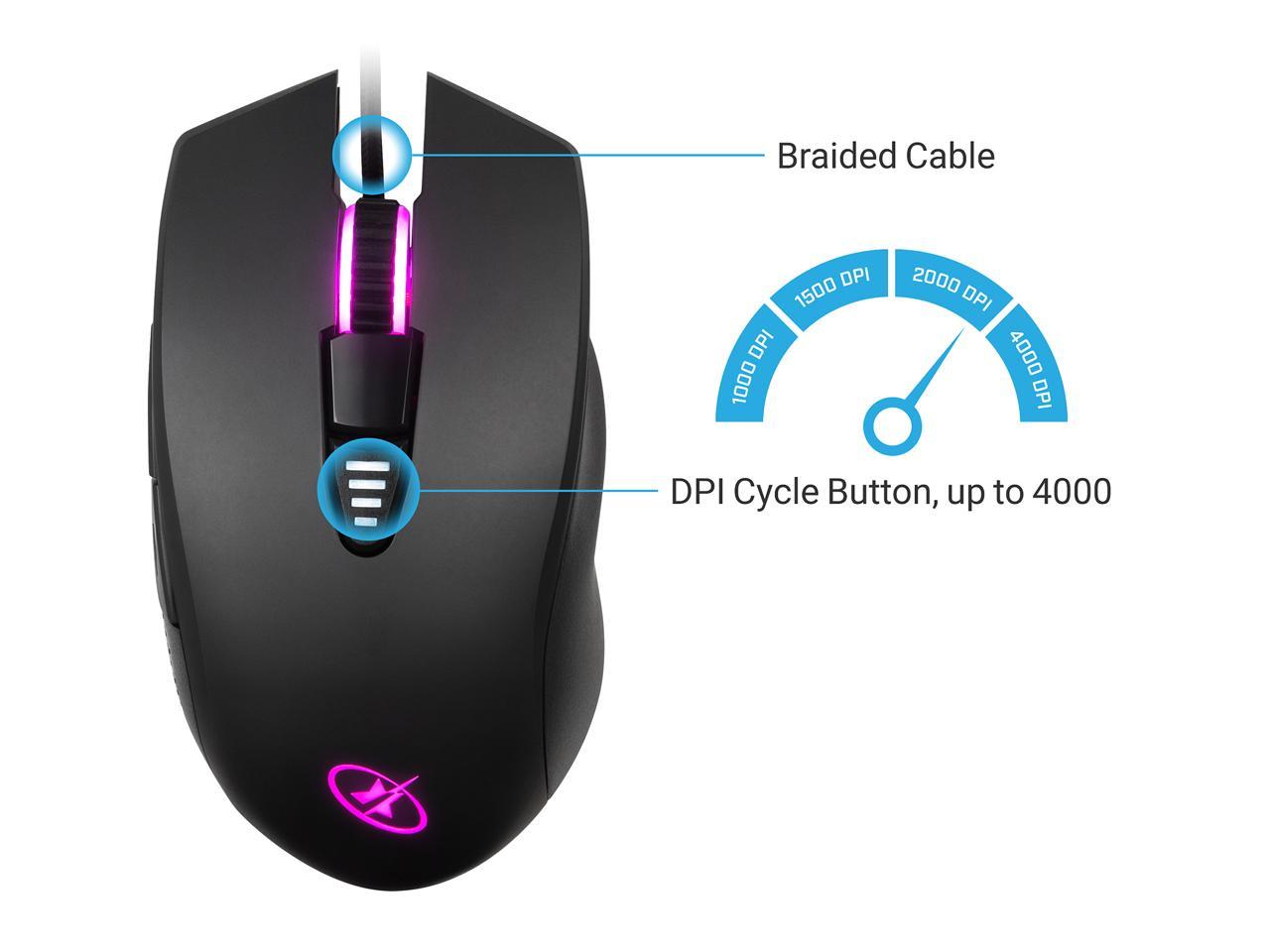 Rosewill Ergonomic Computer Laptop Gaming Mouse, 4000 dpi Advanced ...