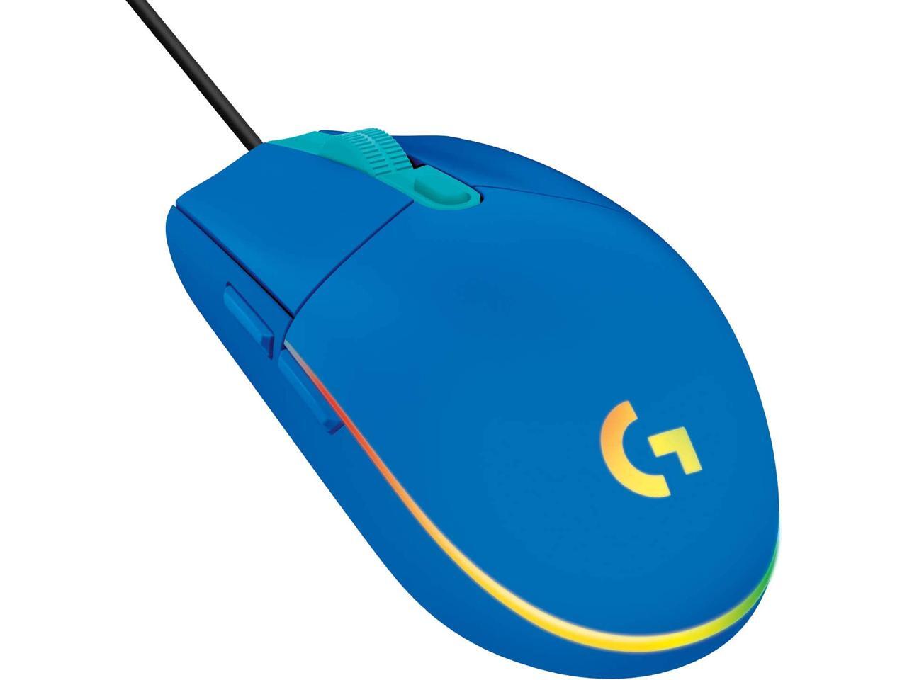 Logitech G203 Wired Gaming Mouse, 8,000 DPI, Rainbow Optical Effect