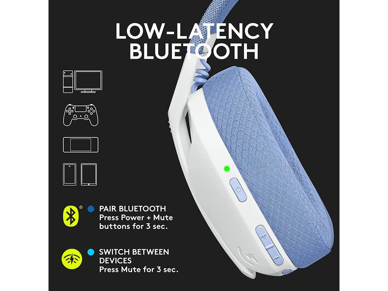 Open Box Logitech G435 LIGHTSPEED and Bluetooth Wireless Gaming