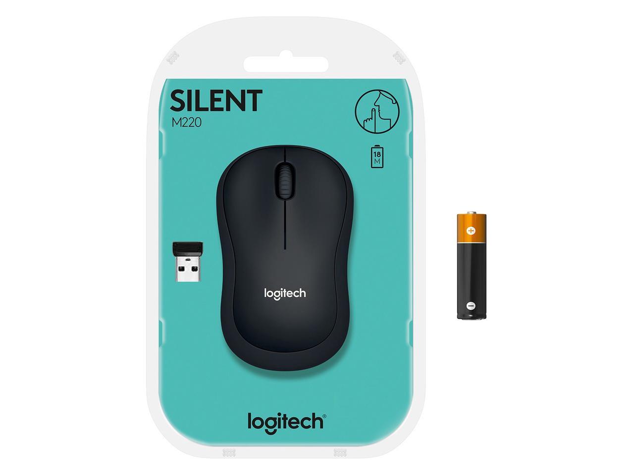 Logitech M220 Silent Wireless Mouse 2.4 GHz with USB Receiver 1000 DPI Optical Tracking 910
