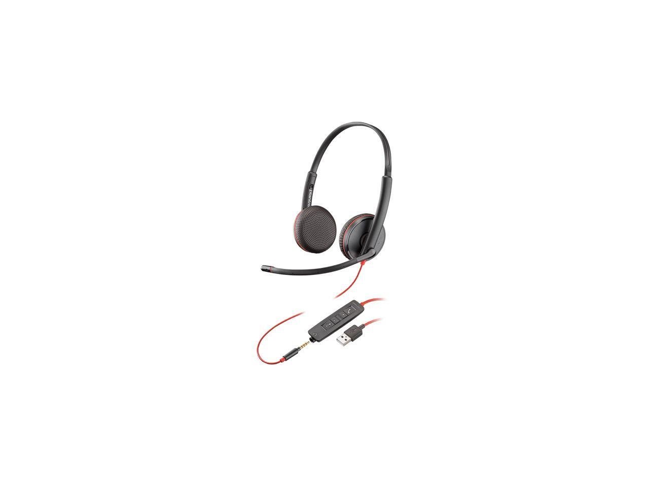 Plantronics Blackwire 3225 USB-A Headset, On-Ear Mono Headset, Wired ...