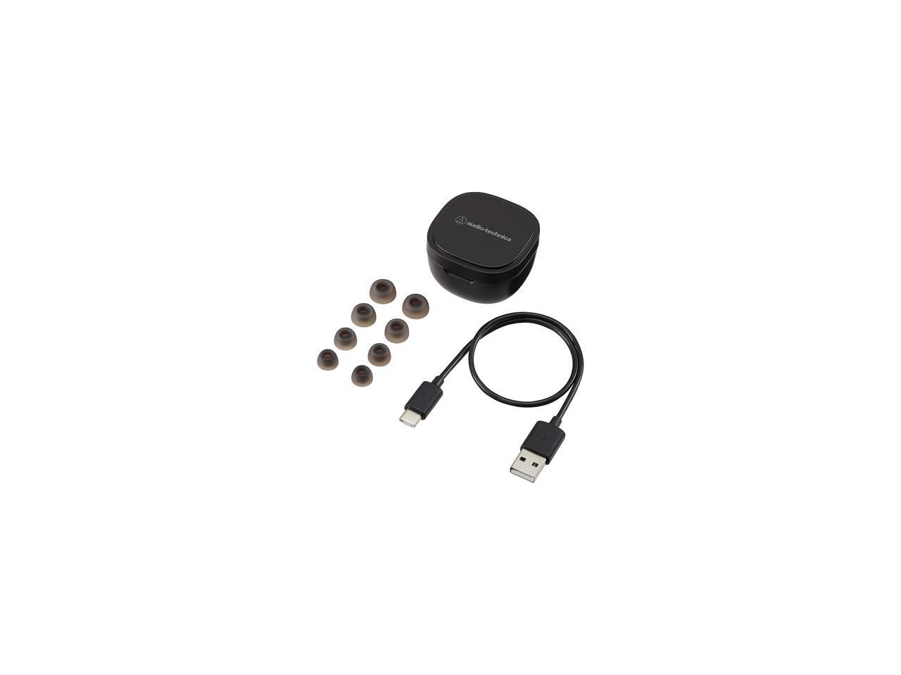 AudioTechnica Black ATHSQ1TWBK True Wireless Earbuds