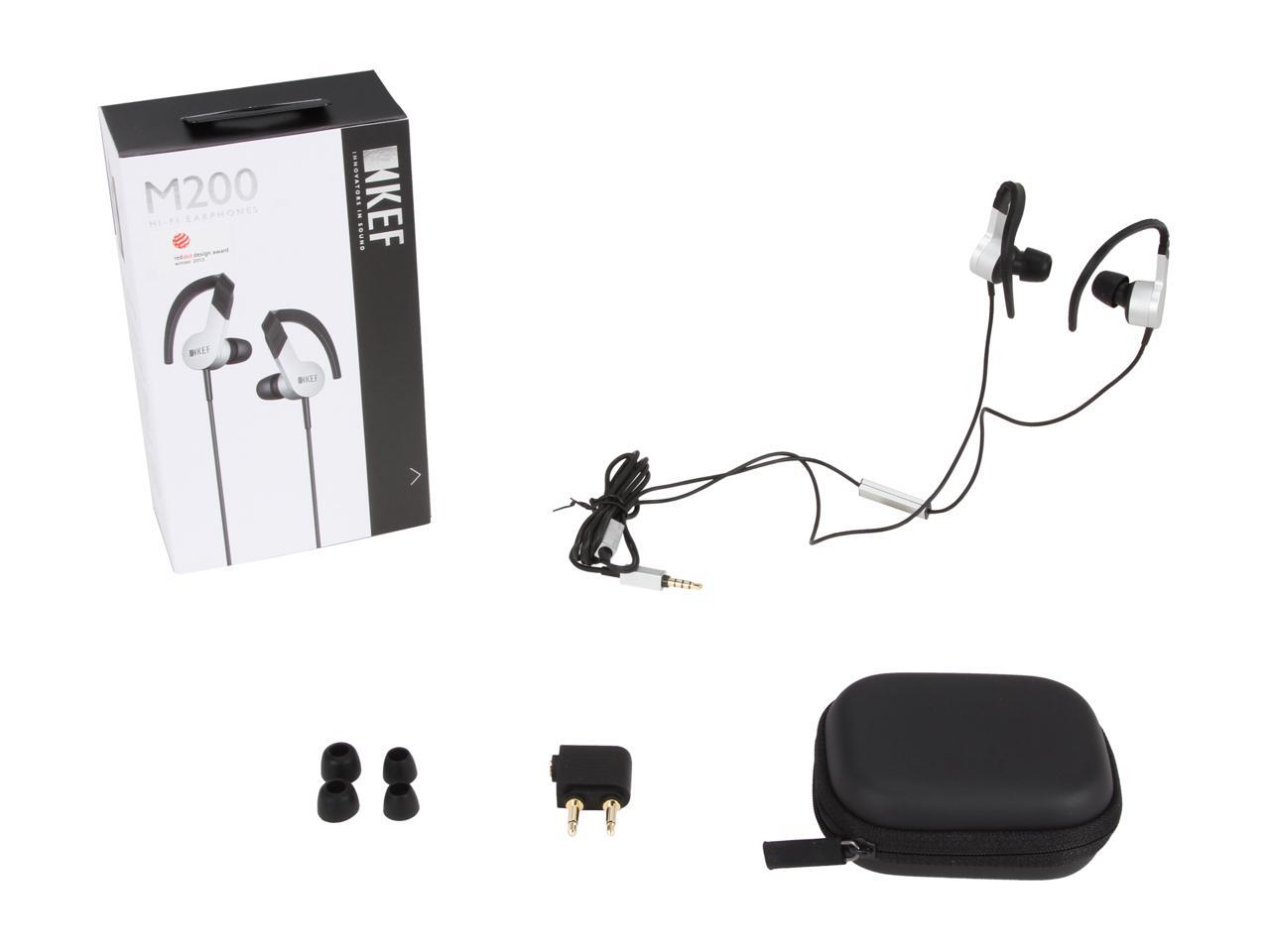 KEF Aluminum/Black M200 Binaural HiFi InEar Headphones, Aluminum