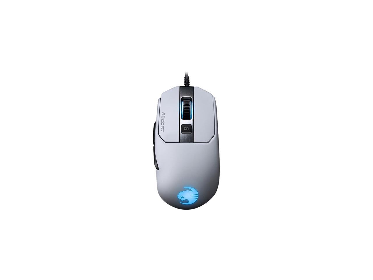 Roccat Kain 1 Aimo Roc 11 612 We White Wired Optical Titan Click Rgb Gaming Mouse Newegg Com