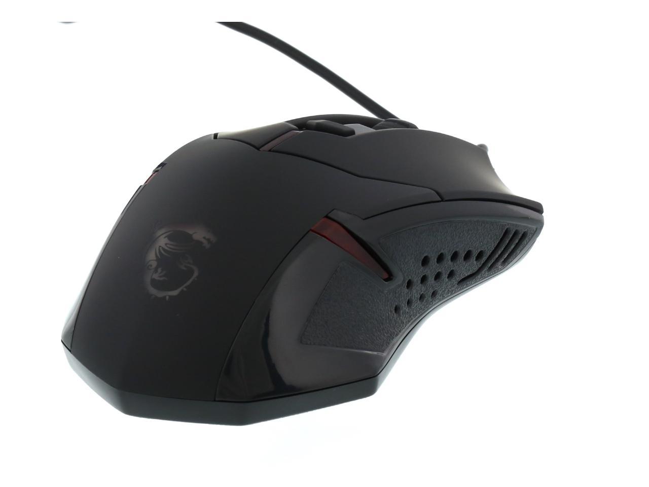 msi interceptor ds b1 h01-0001711 black 6 buttons 1 x wheel usb wired optical 1600 dpi gaming mouse