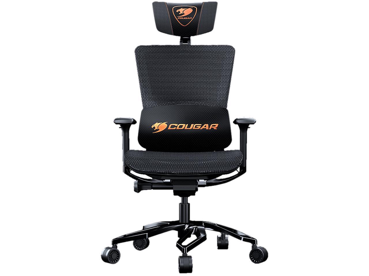 Cougar Argo Gaming Chair With Adjustable Mesh Seat Backrest And Headrest 3d Adjustable Armrests And Breathable Pvc Leather Lumbar Cushion Newegg Com