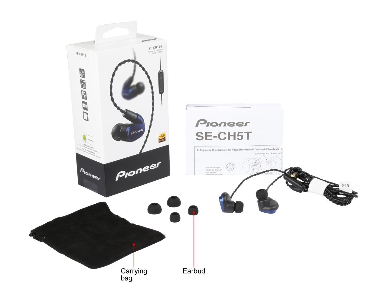 Pioneer Se Ch5t L In Ear Stereo Headphones Blue Newegg Com