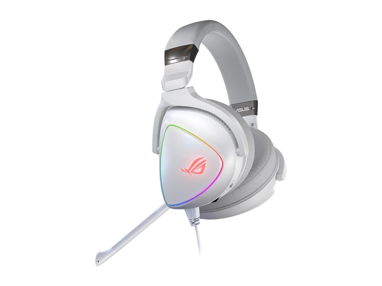 ASUS ROG Delta White Edition USB / USB-C Connector Circumaural RGB Gaming  Headset with Hi-Res ESS Quad-DAC, USB-C Connector for PCs and Mobile Gaming