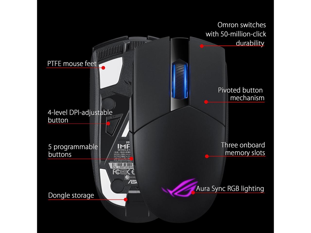 Asus Rog Strix Impact Ii Wireless Gaming Mouse Newegg Com