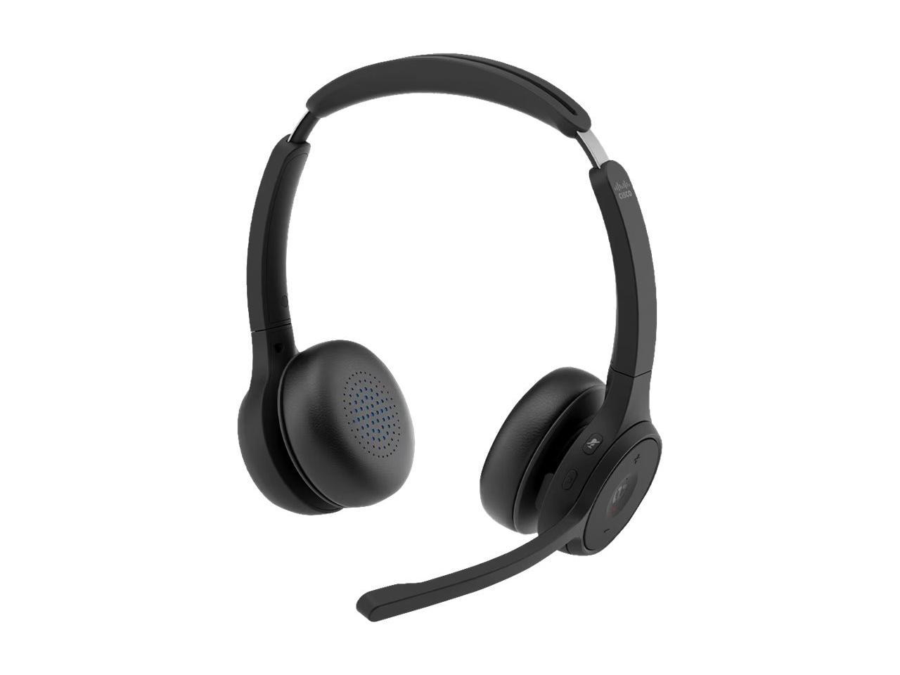 Cisco 722 Wireless Headsets Dual On Ear Bundle - Carbon Black - Newegg.com