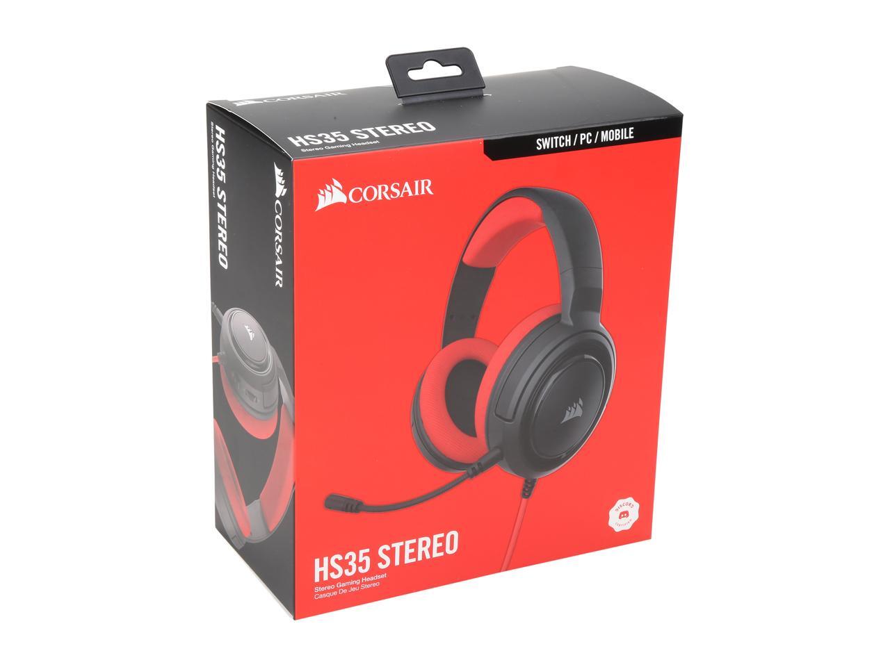 Corsair HS35 STEREO Gaming Headset, Red