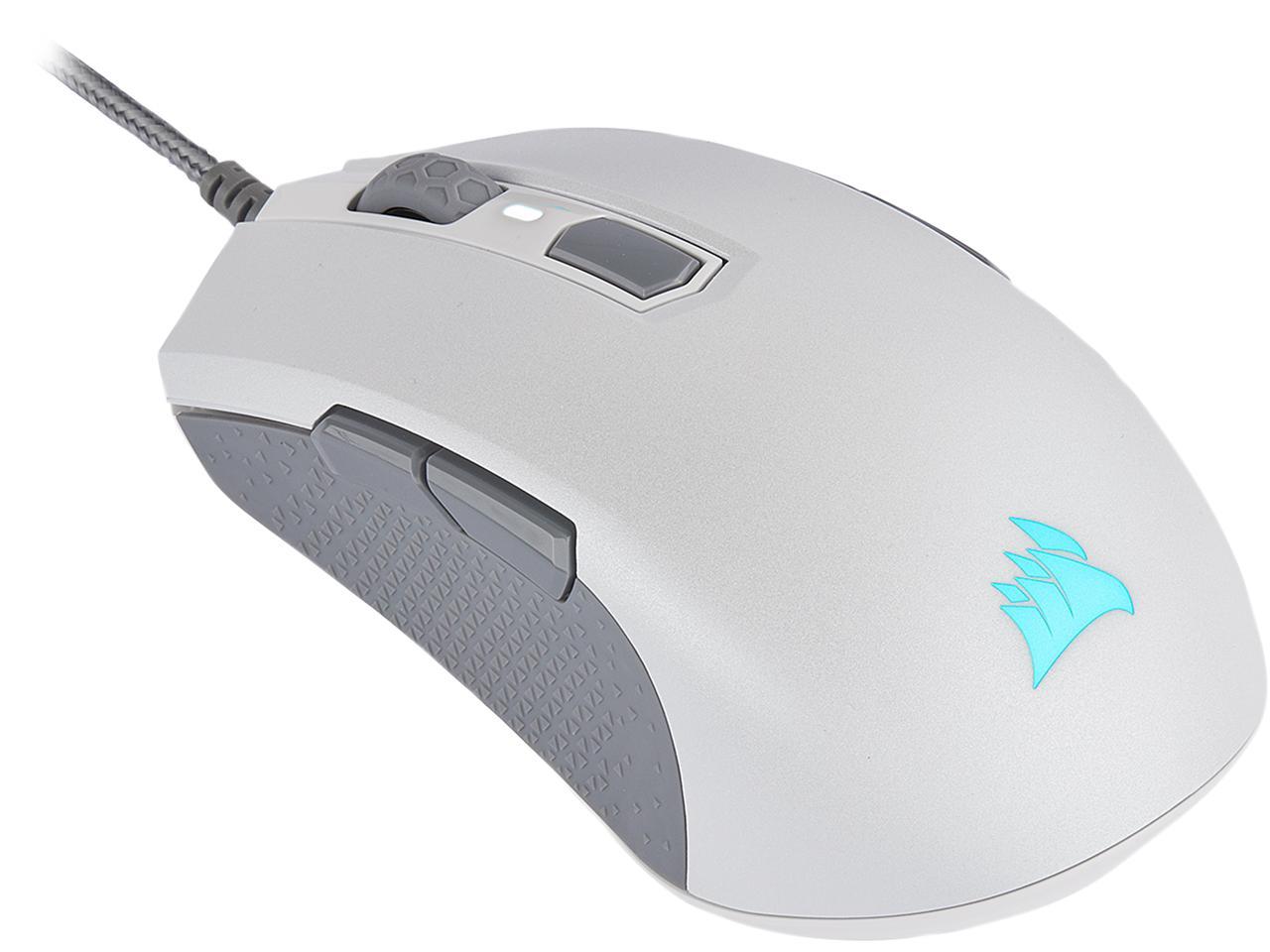Corsair M55 RGB PRO Ambidextrous Multi-Grip Gaming Mouse, White 