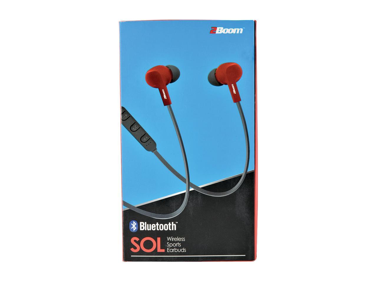 2Boom Red EPBT540R Sol Bluetooth Earbuds With Microphone - Newegg.com