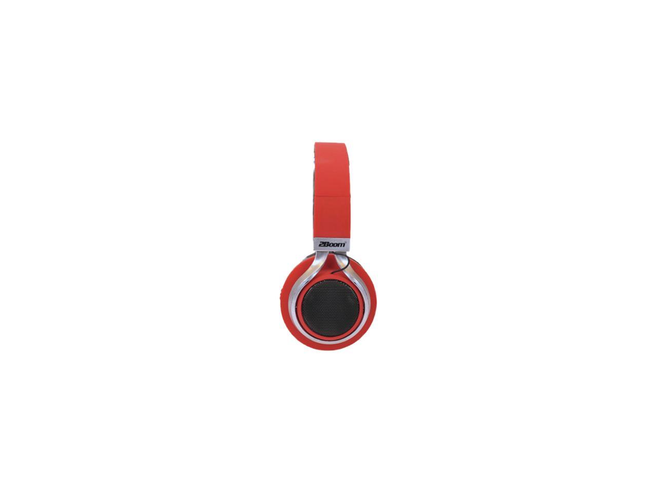 2Boom Red HPBT900R LED Lightboom Bluetooth Stereo Headphones