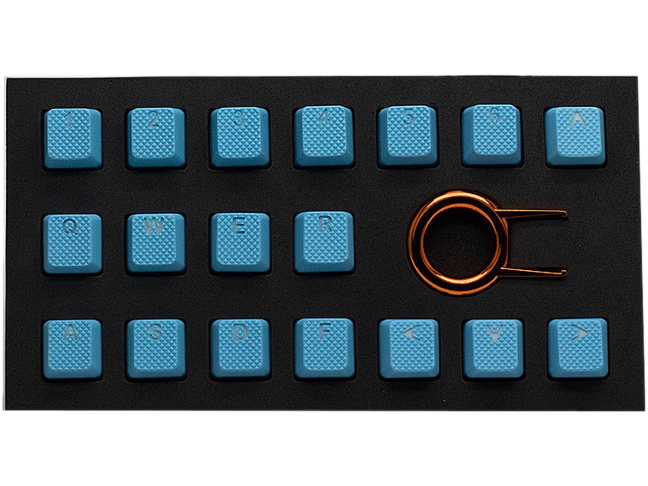 Tai Hao Kdthus018c03bu103 Neon Blue Rubber Keycap Set 18 Newegg Com