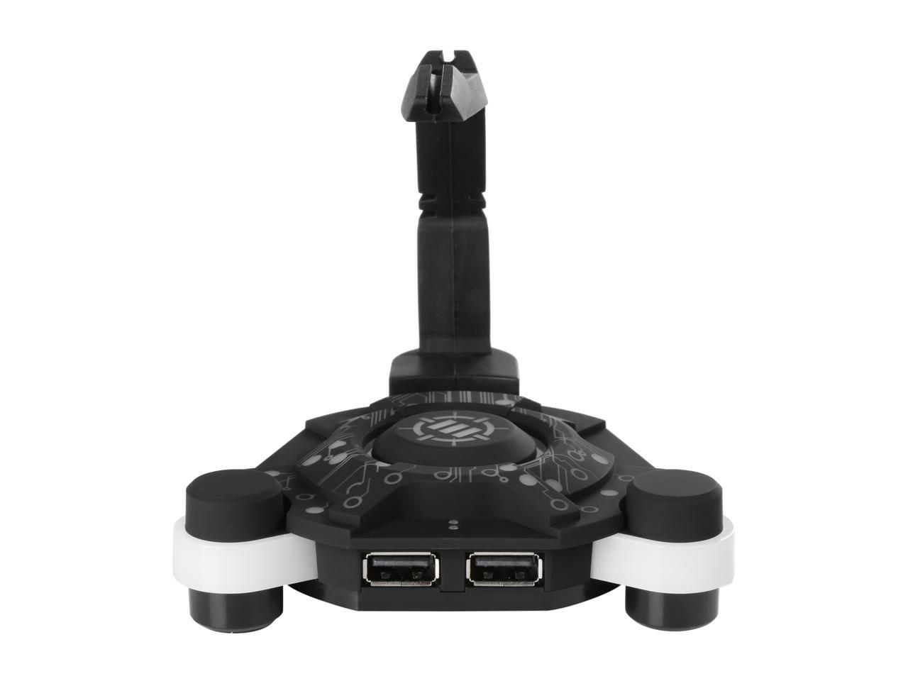 ENHANCE Mouse Bungee Cord Holder and Active USB Hub with Blue LED