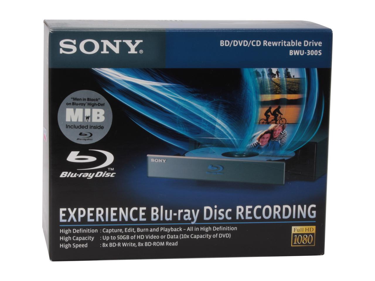 SONY Black & Gray Bluray Disc Recordable/Rewritable Drive SATA BWU300S