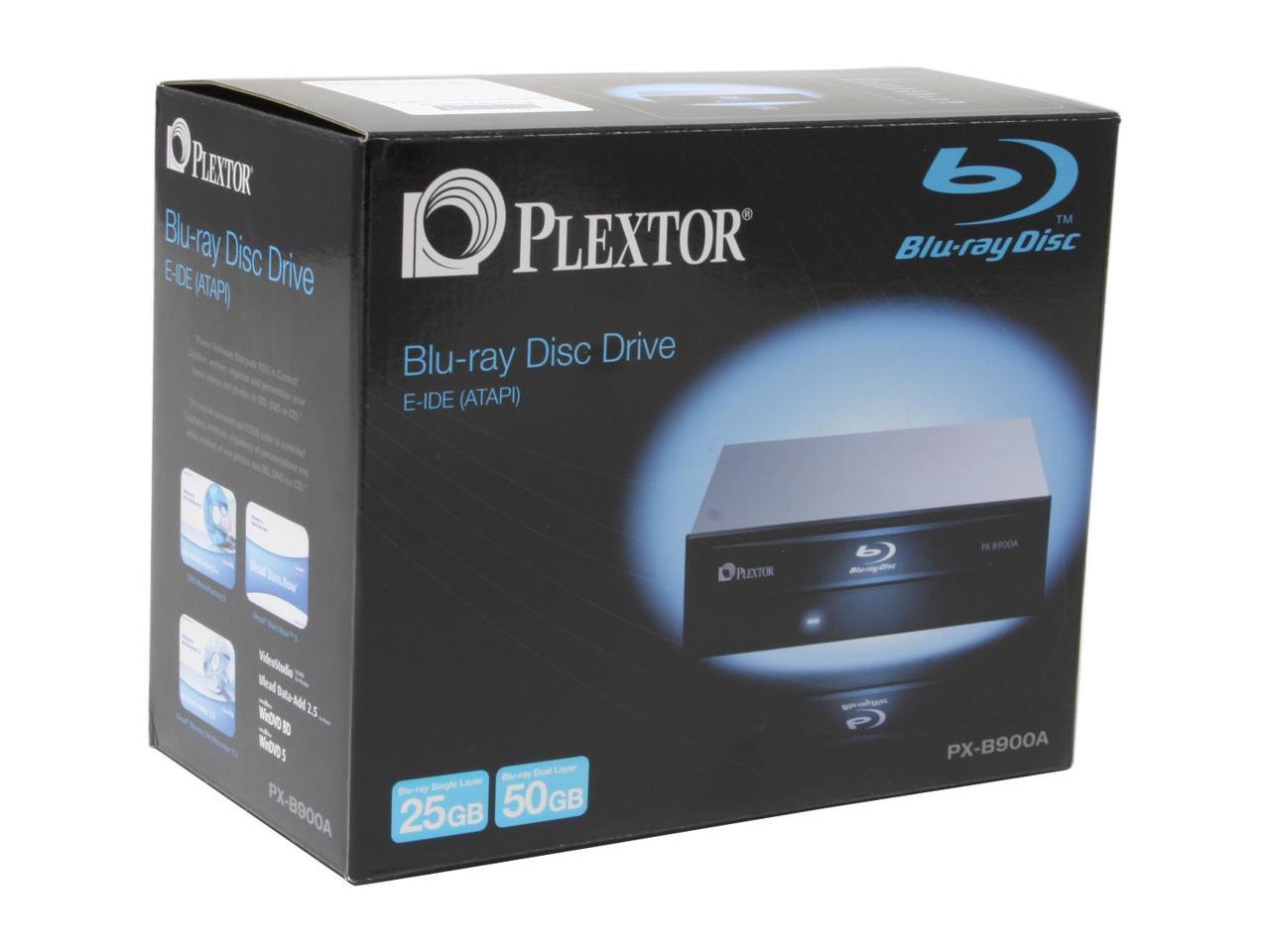 PLEXTOR Black Bluray DVD Burner with replaceable White front bezel