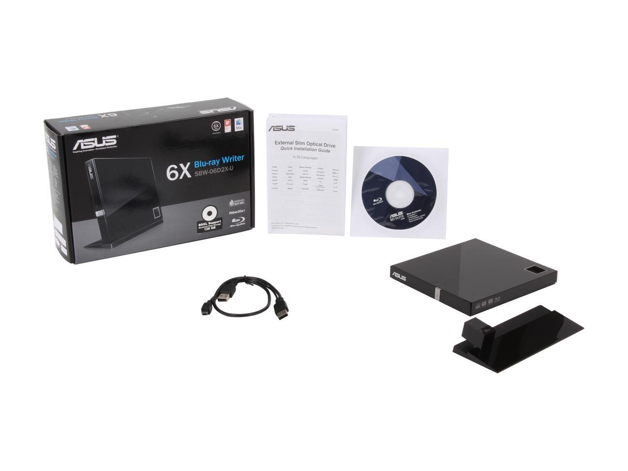 Asus SBW-06D2X-U/BLK/G/AS External Slim BluRay Disc RW 
