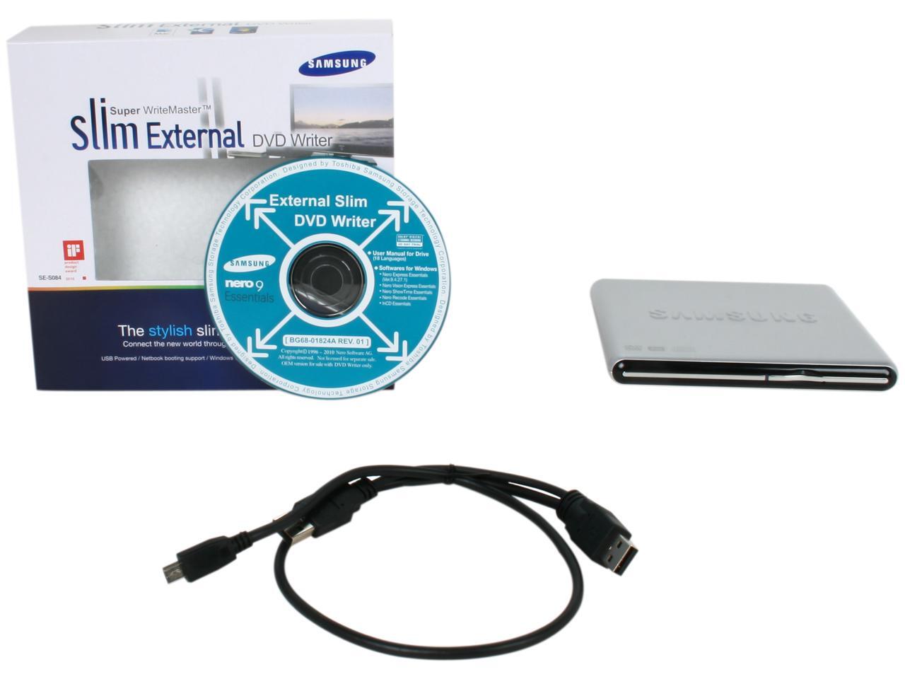 Open Box SAMSUNG USB 2.0 Slim External DVD Writer (Silver) Model SE