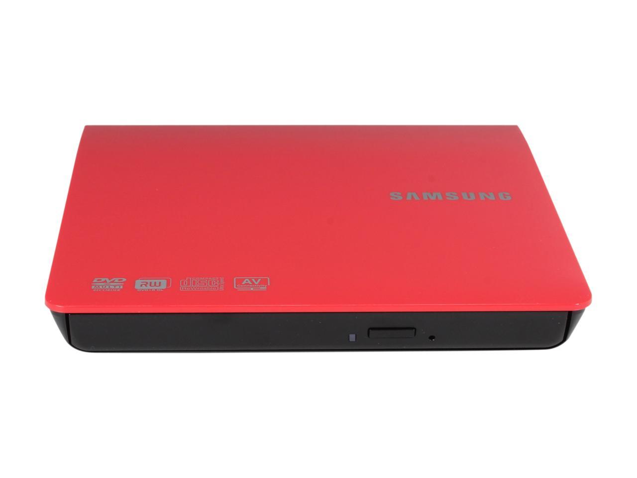 Open Box: SAMSUNG USB 2.0 Slim External 8X DVD Burner - Red Model SE ...