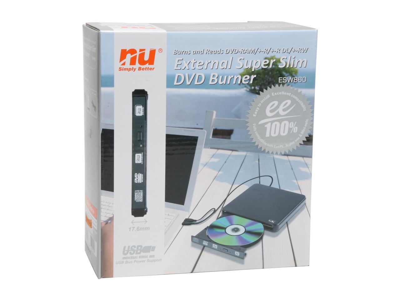 NU USB 2.0 External Slim DVD Multi Burner USBPowered Model ESW860