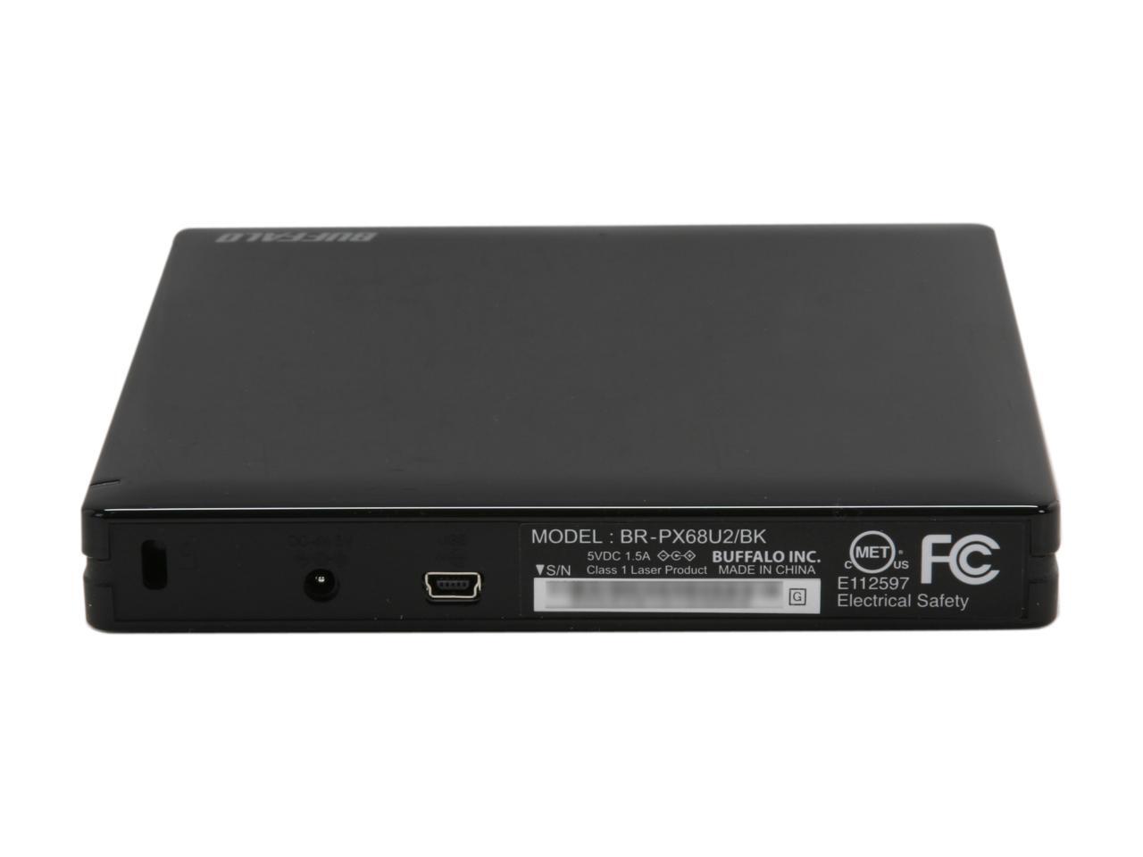 Buffalo Usb 2 0 Mediastation 6x Portable Blu Ray Writer Model Br Px68u2 Bk Newegg Com