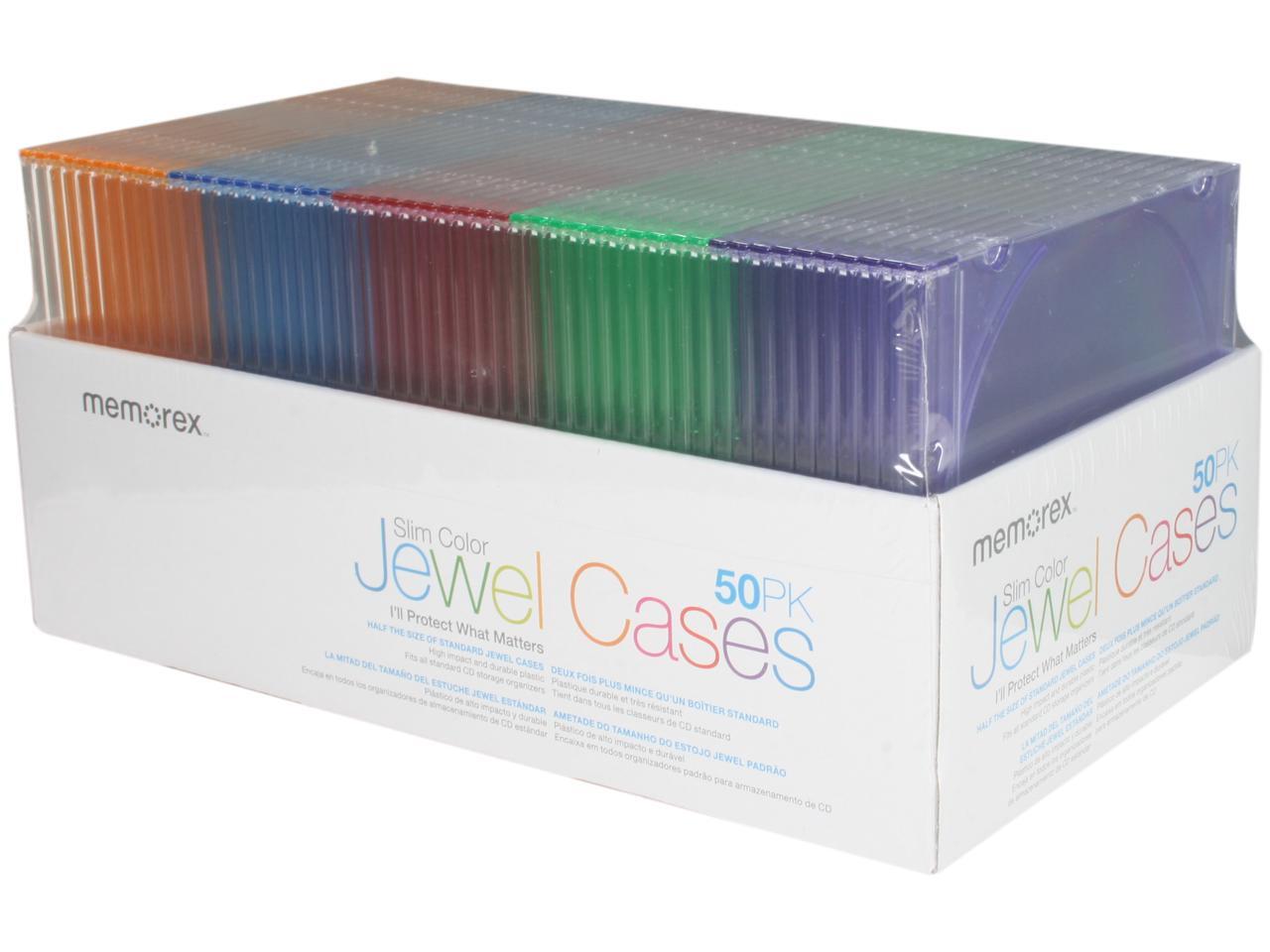 Memorex 01950 Slim CD Jewel Cases 50 Packs