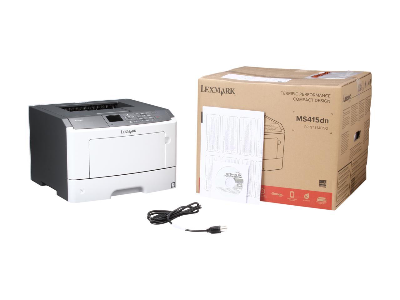 Lexmark MS410 MS415dn Plain Paper Print Monochrome Laser Laser Printer ...