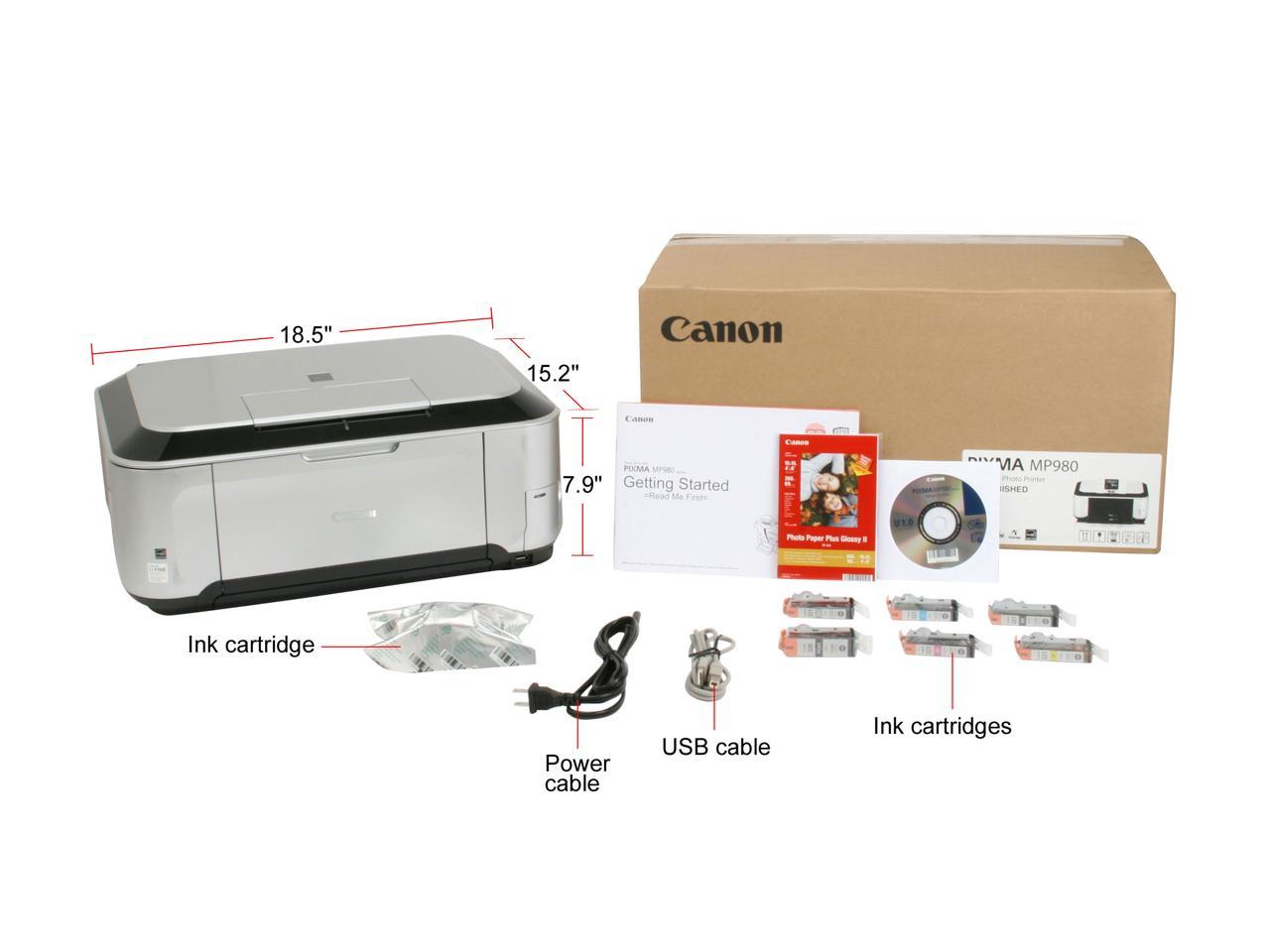 Refurbished: Canon PIXMA MP980 2922B019AA Wireless InkJet MFC / All-In-One Color Printer Newegg.com